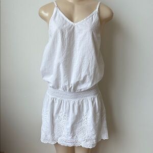 Bobi LA White Lace Trim Sleeveless Dress Size L